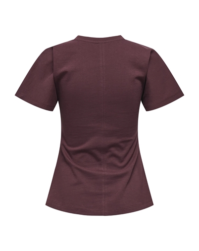 Only - ONLMarie Ruching T-shirt - Decadent Choco